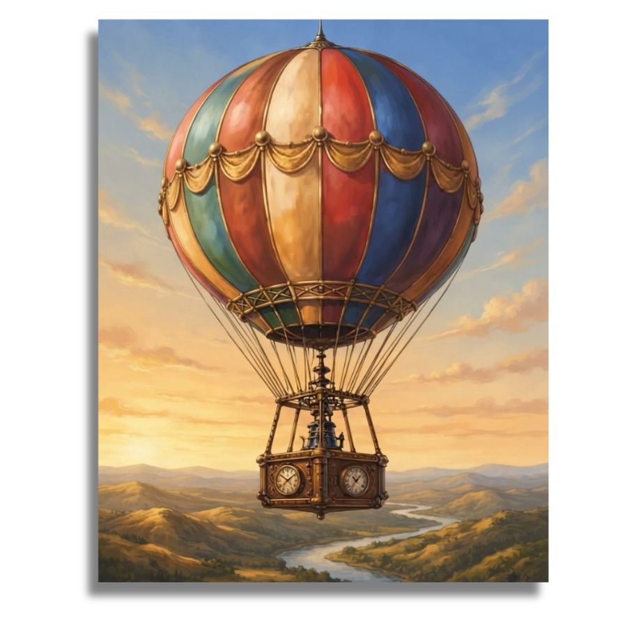 Balloon Fantasy of Jules Verne - Paint by numbers