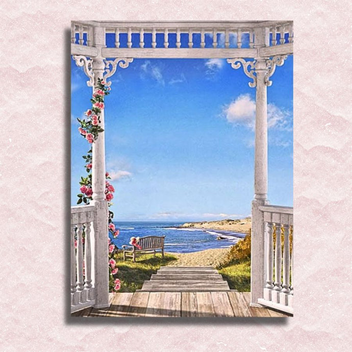 Beach House Balcony Canvas - Painting by numbers shop