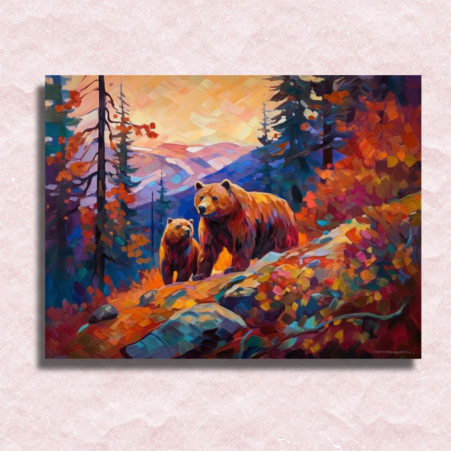 Bear and Cub Canvas - Painting by numbers shop
