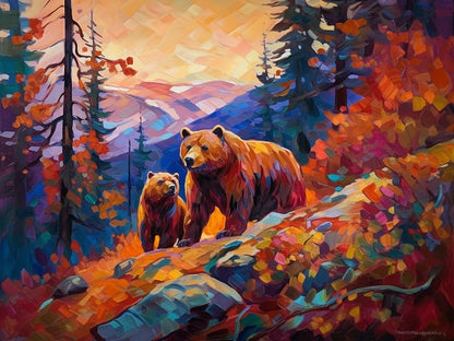 Bear and Cub - Painting by numbers shop