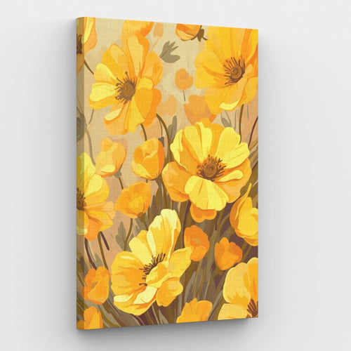 Beautiful Yellow Flowers Canvas - Painting by numbers shop