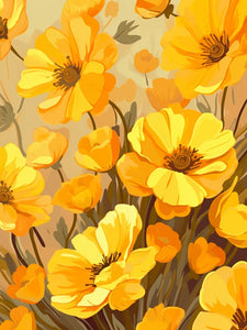 Schöne gelbe Blumen - Malen-nach-Zahlen-Shop