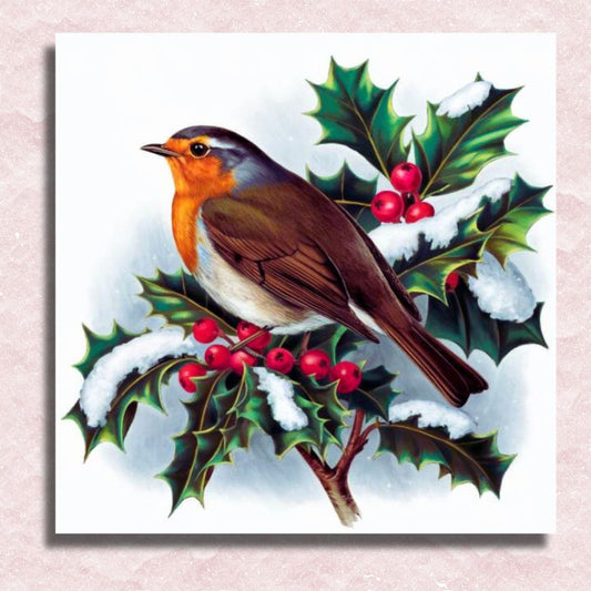 Berry Merry Robin Canvas - Paint by numbers