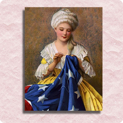 Betsy Ross naait canvas met nationale vlag - Schilderen op nummer
