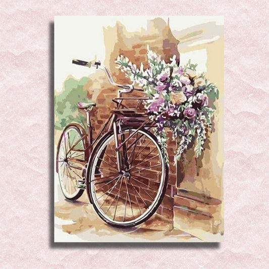 Bicycle Flower Poetry Canvas - Painting by numbers shop
