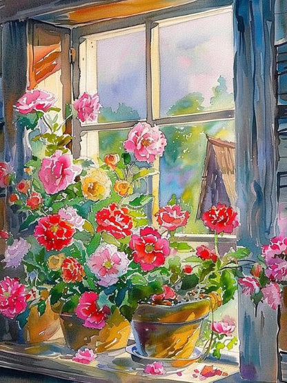 Blooming Windowsill - Painting by numbers shop