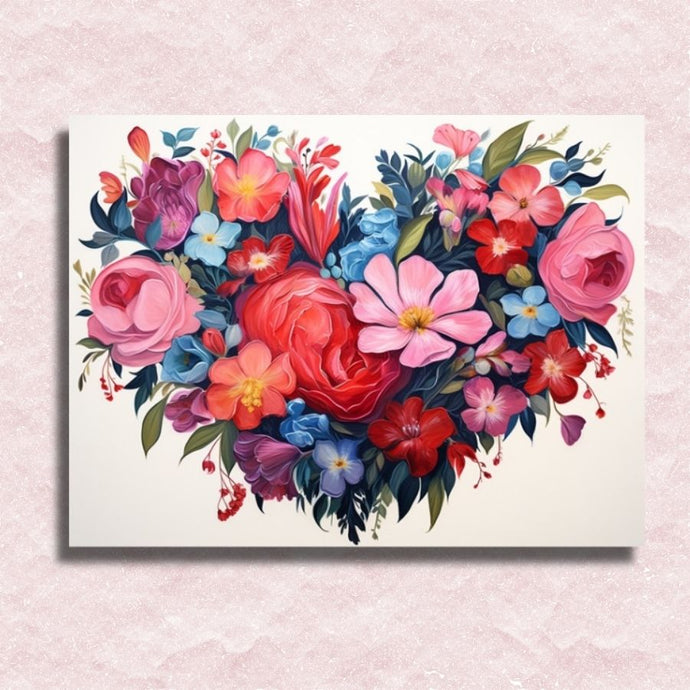 Blossoming Heart Symphony - Paint by numbers canvas