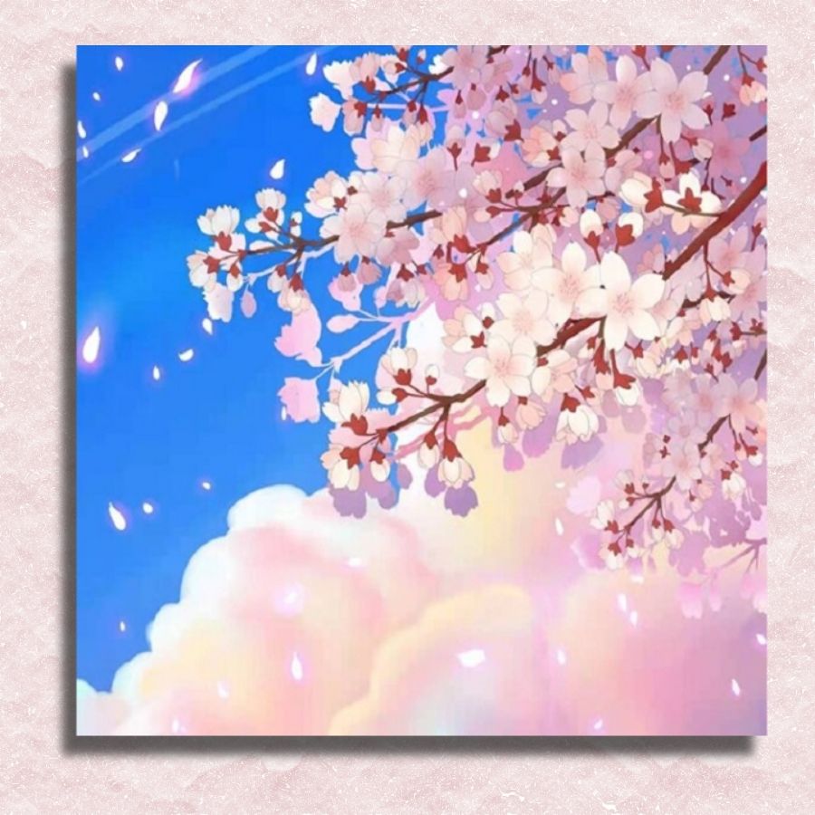 Blauer Himmel, Kirschblüten-Leinwand – Malen-nach-Zahlen-Shop