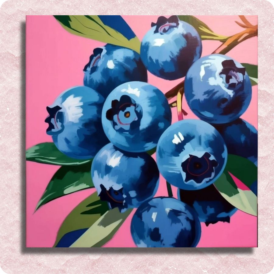 Blueberry Branch Canvas - Paint by numbers