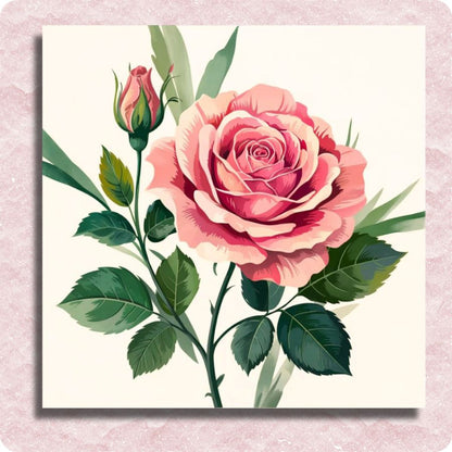 Blush Pink Rose Canvas - Paint by numbers