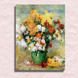 Renoir - Strauß Chrysanthemen Leinwand - Malen-nach-Zahlen-Shop