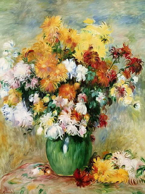 Renoir - Bouquet of Chrysanthemums - Painting by numbers shop