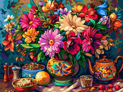 Breakfast Table Flowers - Painting by numbers shop