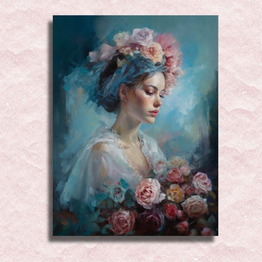 Bride with Flowers Canvas - Painting by numbers shop