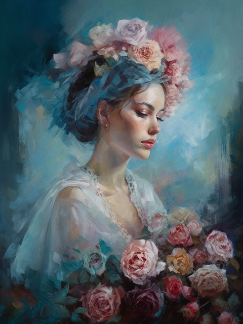 Bride with Flowers Paint by Numbers