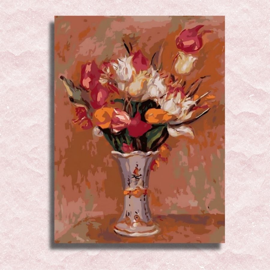 Renoir - Strauß Tulpen in einer weißen Vase Leinwand - Malen-nach-Zahlen-Shop