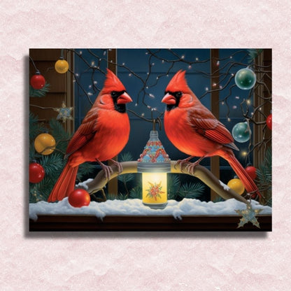 Kardinal-Weihnachtsabend-Leinwand – Malen-nach-Zahlen-Shop
