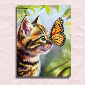 Cat and Butterfly Canvas - Paint by numbers