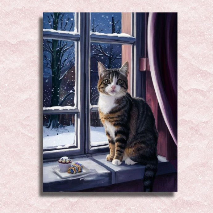 Cat on Windowsill Canvas - Painting by numbers shop