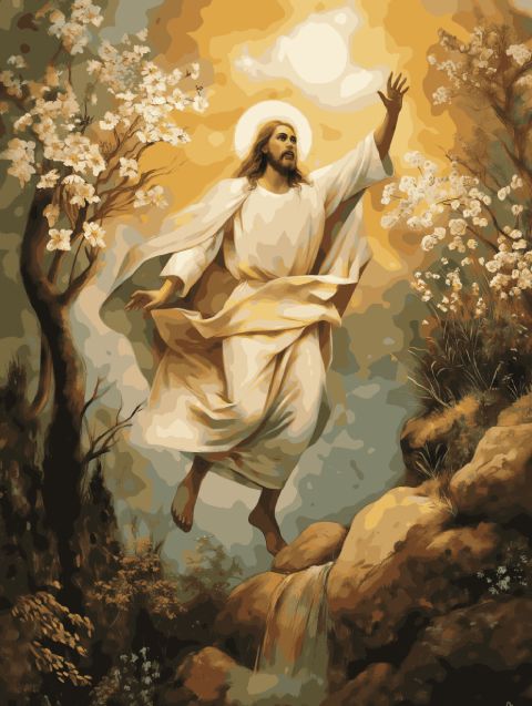 Celestial Ascend of Jesus - Painting by numbers shop