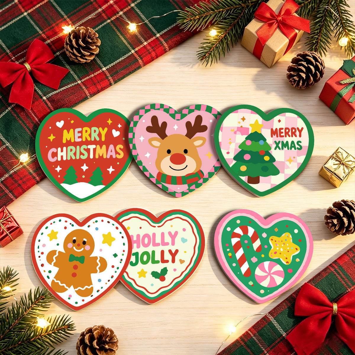Christmas-Cheer Coasters - 6 Pack Paint by Numbers Lifestyle
