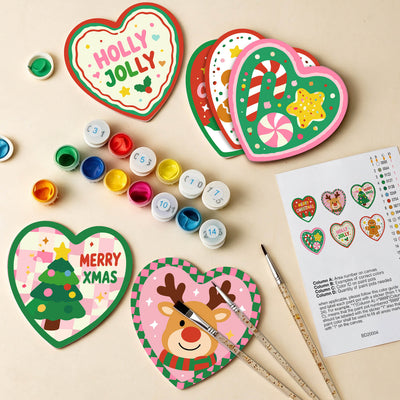 Christmas-Cheer Coasters - 6 Pack Paint by Numbers Package