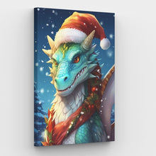 Laden Sie das Bild in den Galerie-Viewer, Leinwand „Christmas Dragon Cheer – Malen nach Zahlen“.