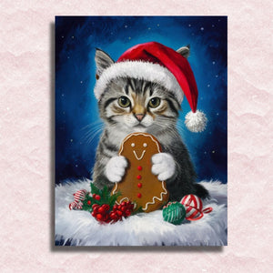 Christmas Kitty Canvas - Painting by numbers shop
