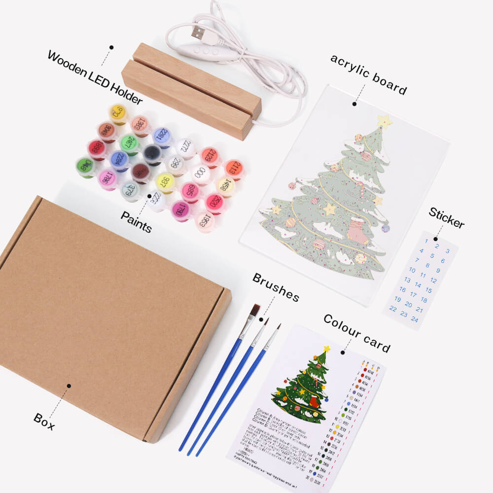 Christmas Lamp Tree - package - paint by numbers