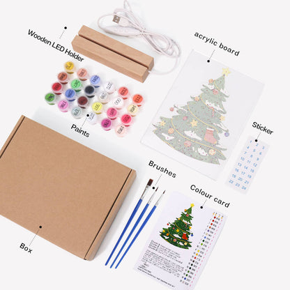 Christmas Lamp Tree - package - paint by numbers