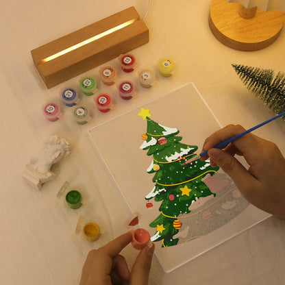 Christmas Lamp Tree - painting - paint by numbers