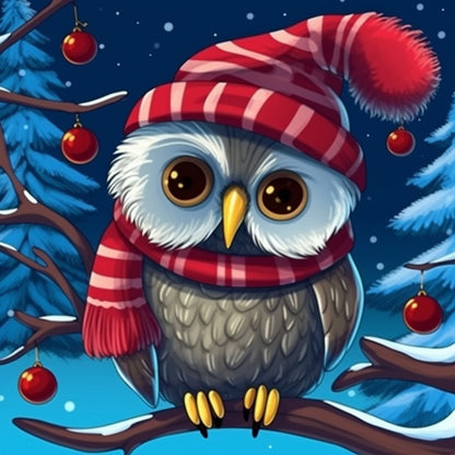 Christmas Owl - Painting by numbers shop