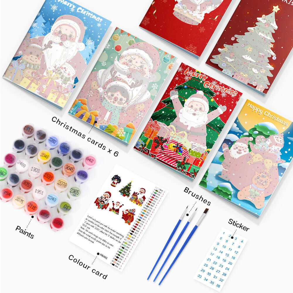 Christmas cards package - Paint by numbers