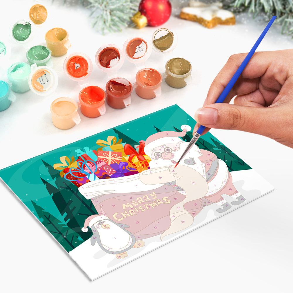 Christmas cards painting - Paint by numbers