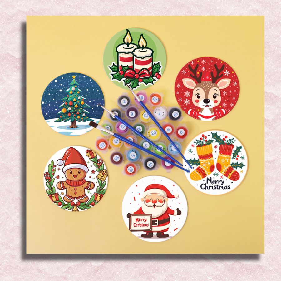 Christmas Coasters 6 Pack Paint by Numbers