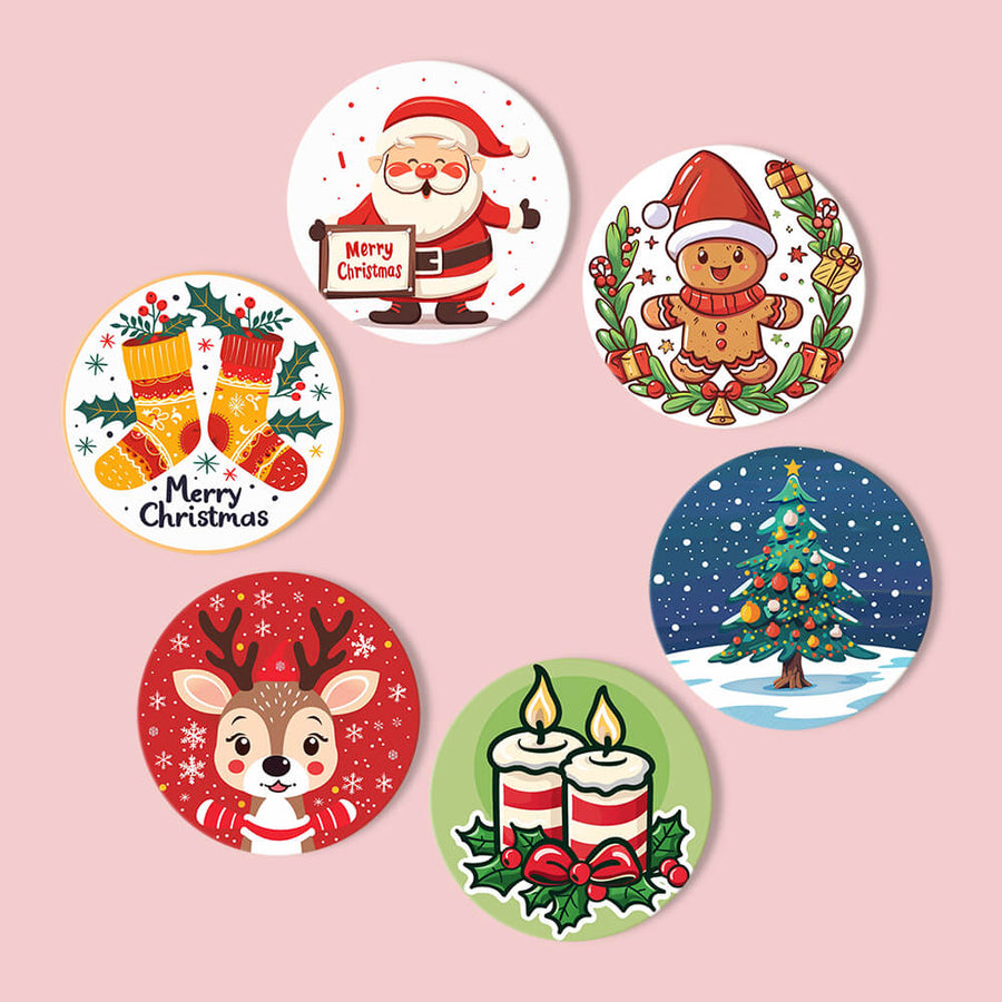 Christmas Coasters 6 Pack Paint by Numbers - Paint by numbers