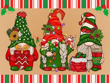 Laad afbeelding in Galerijviewer, Christmas Gnome Trio - Schilderen op nummer