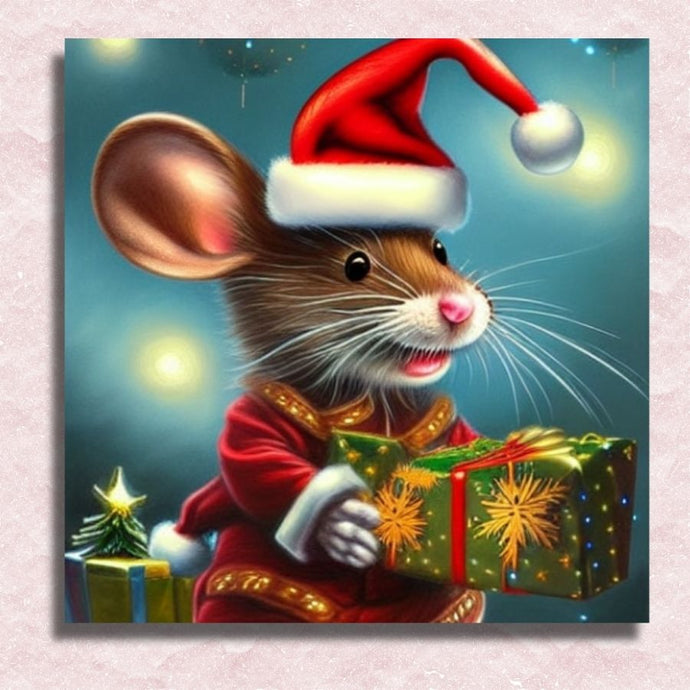 Christmas Mouse Canvas - Painting by numbers shop