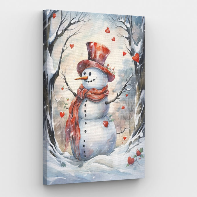 Christmas Snowman Canvas - Painting by numbers shop