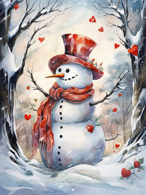 Christmas Snowman - Paint by numbers