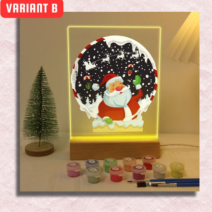 Christmas Lamp Santa Claus - Paint by Numbers