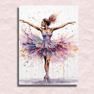 Farbpunkt-Ballerina-Leinwand – Malen-nach-Zahlen-Shop