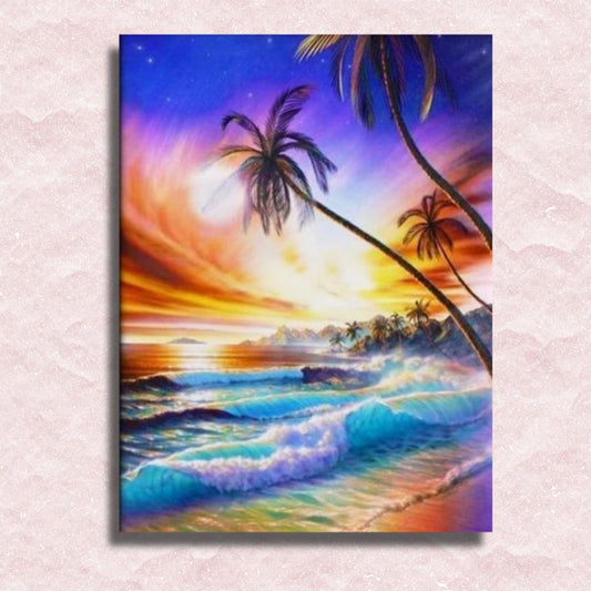 Kleurrijk strandcanvas - Winkel op nummer schilderen