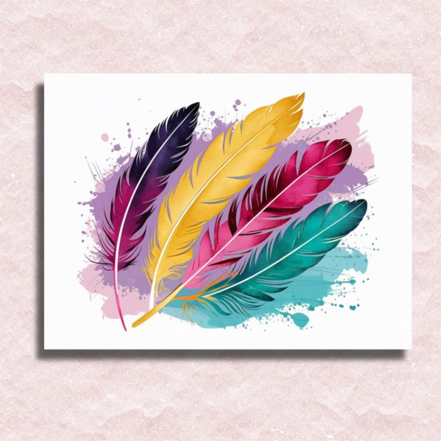 Colorful Feathers Canvas - Painting by numbers shop