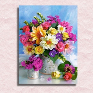 Vase Blumen Leinwand - Malen-nach-Zahlen-Shop