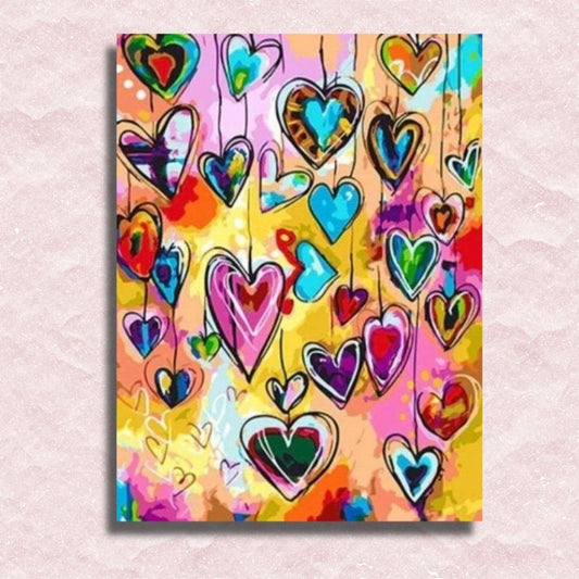 Kleurrijke harten canvas - Schilderen op nummer winkel