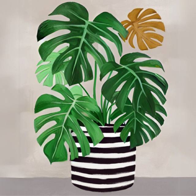 Contemporary Art Plants - Paint by numbers