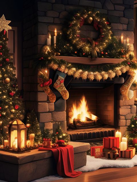 Cozy Christmas Hearth - Paint by numbers