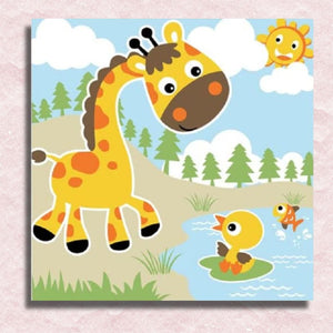 Cute Giraffe Canvas - Painting by numbers shop