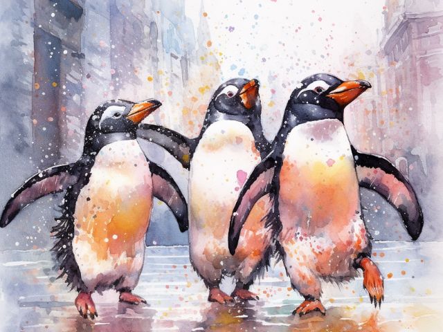 Tanzende Pinguine - Malen-nach-Zahlen-Shop